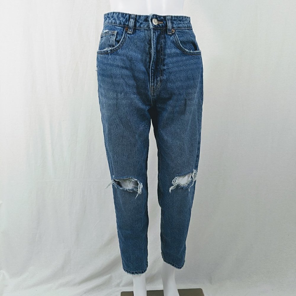 Straight Leg 100% Cotton Zara Jeans Women's Size 6 Distressed